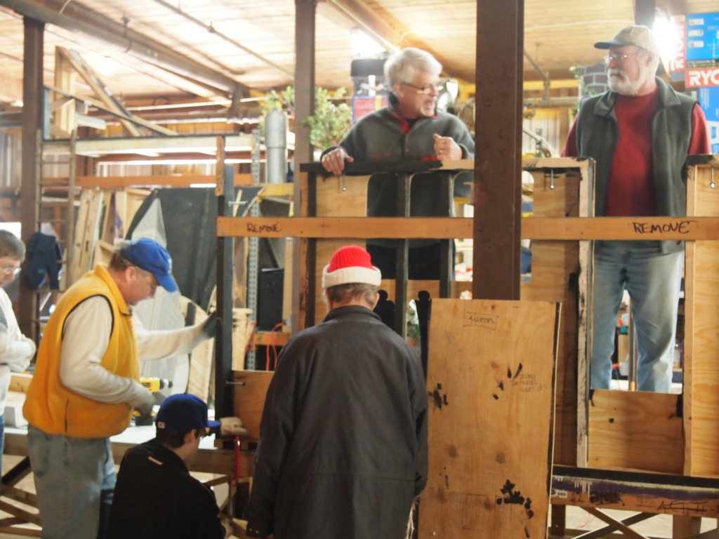 Durham Savoyards members building sets